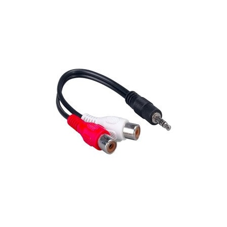 Cable Wholesale 3.5mm Stereo to Dual RCA Audio Adapter Cable, 3.5mm Male to Dual RCA Female (Red/White), 6 inch 30S1-01361